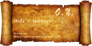 Obál Norbert névjegykártya